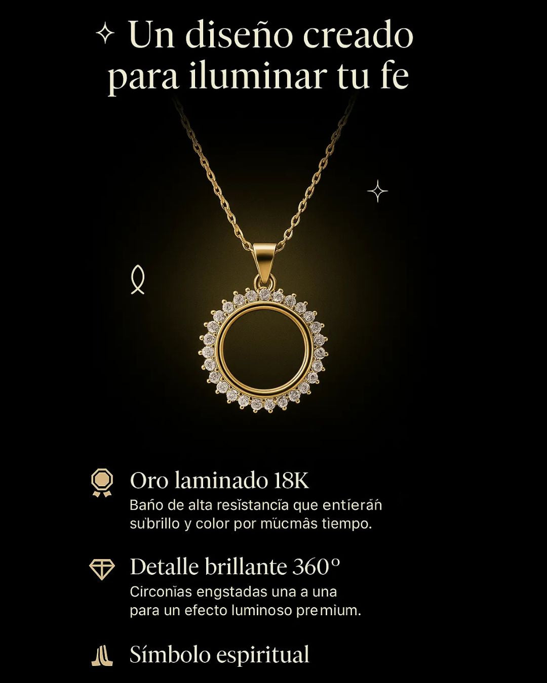 Collar con charms religiosos
